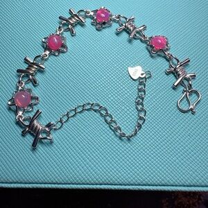 Pink opal tennis bracelet